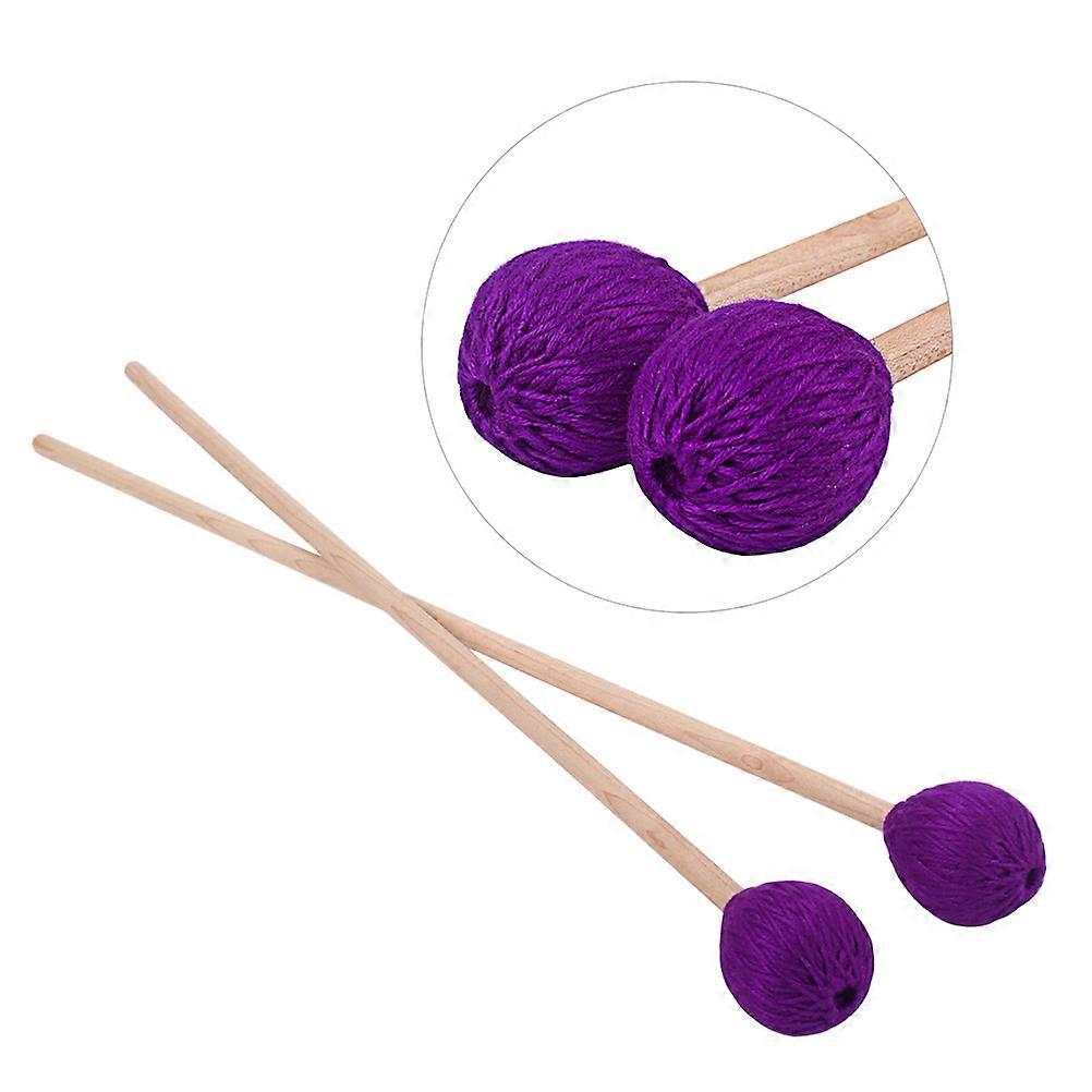 Purple Drum Mallet with Wool Felt Head for Percussion Instrument Made of Synthetic Material 2pcs