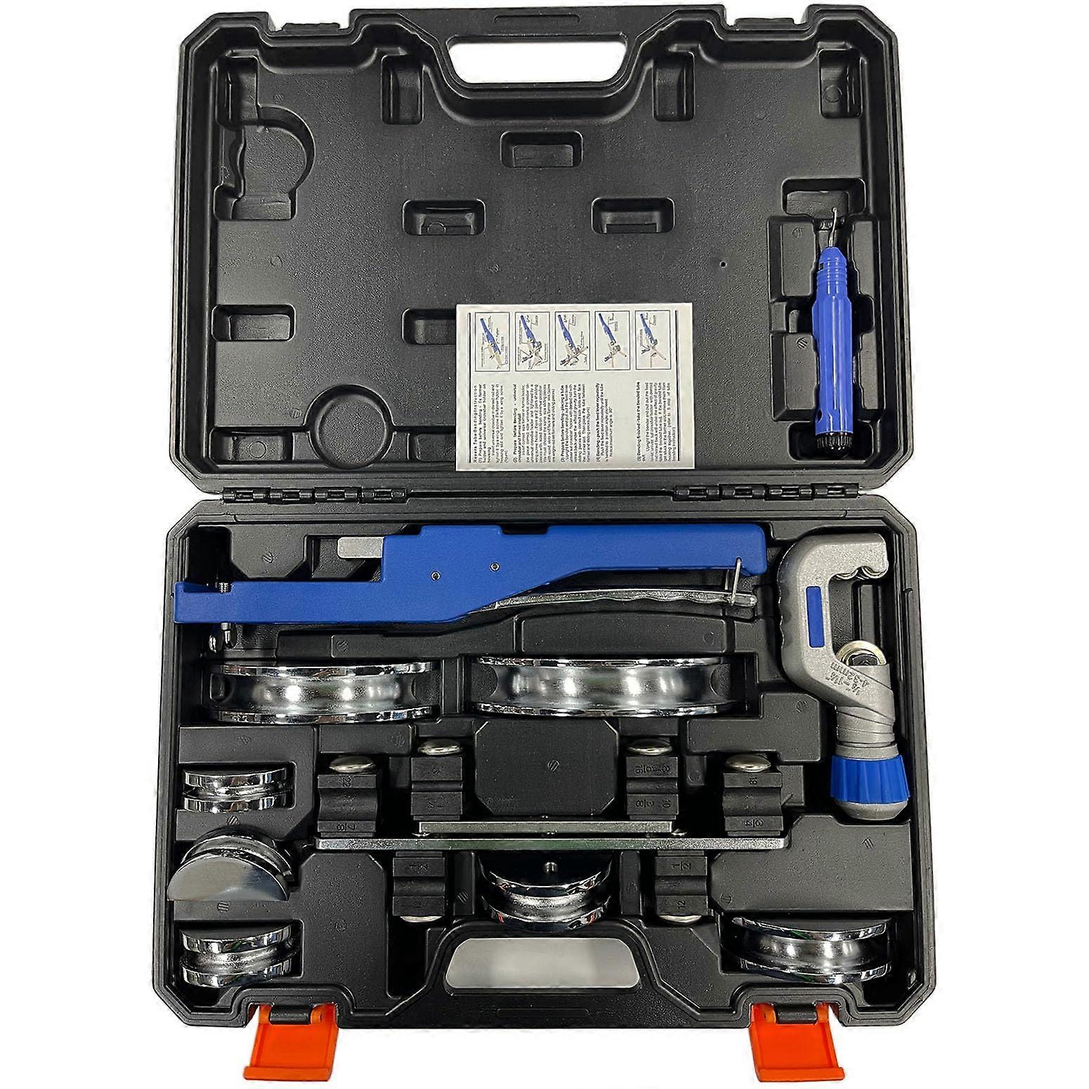 Manual Pipe Bender with 7 Dies, 1/4 to 7/8 Inch Copper and Aluminum Pipe Bending Machine, 0-90° for Brake Lines