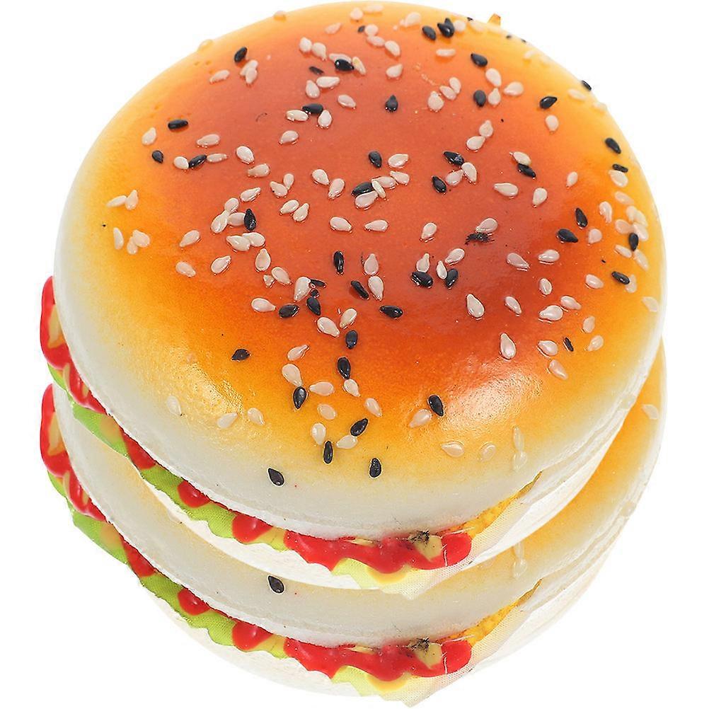 2pcs Realistic Simulation Burger Model PU Burger Decoration Baking Photography Prop