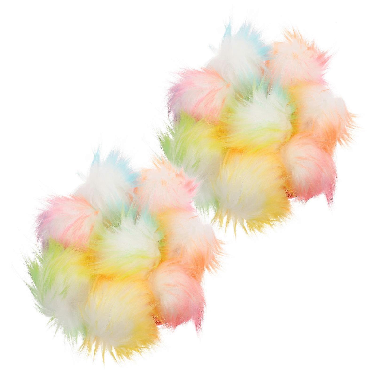 Fluffy Ball Accessories For DIY Projects Assorted Color 8cm Diameter 16Pcs Crafting Supplies