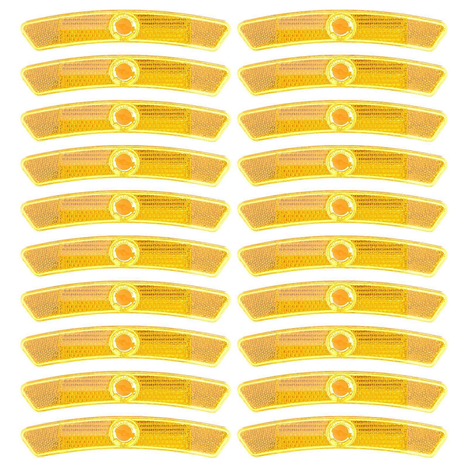 Orange Bike Reflectors for Decoration Reusable Plastic with Screw Design Easy Installation 20 Pieces