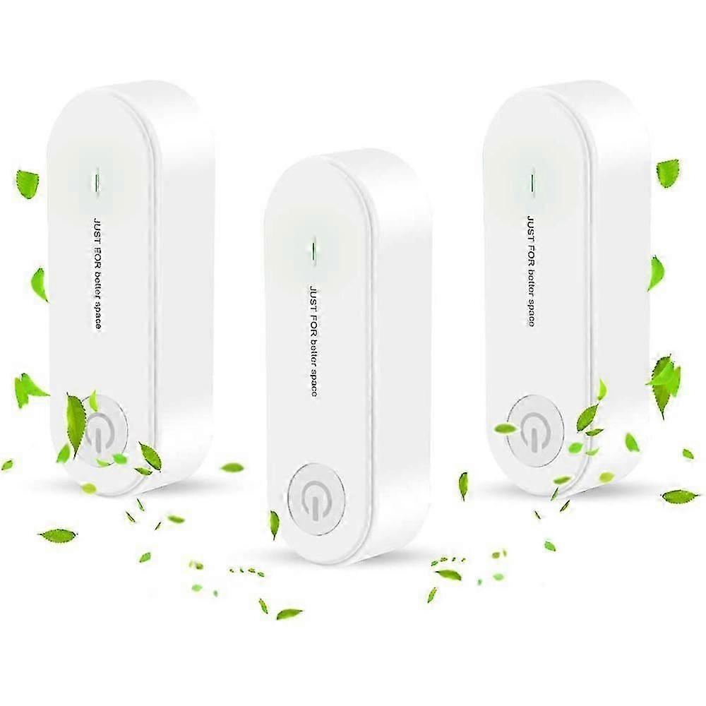 3 stk. plug-in luftrenser, mini bærbar luftrenser, iongenerator luftrenser egnet for kjæledyr