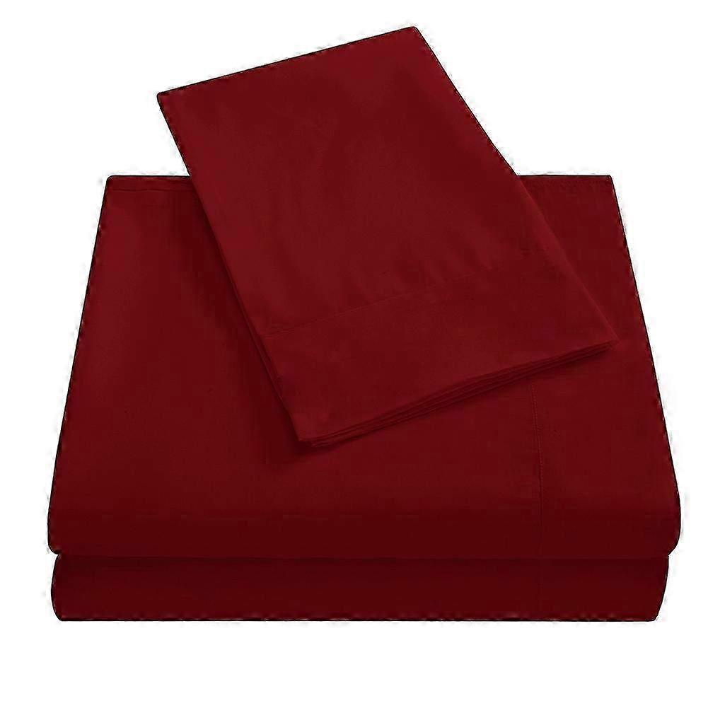 High-Quality Red Soft Bed Sheet Set with Deep Pockets - 3-Piece Twin Size Bedding Collection for Comfortable Sleep