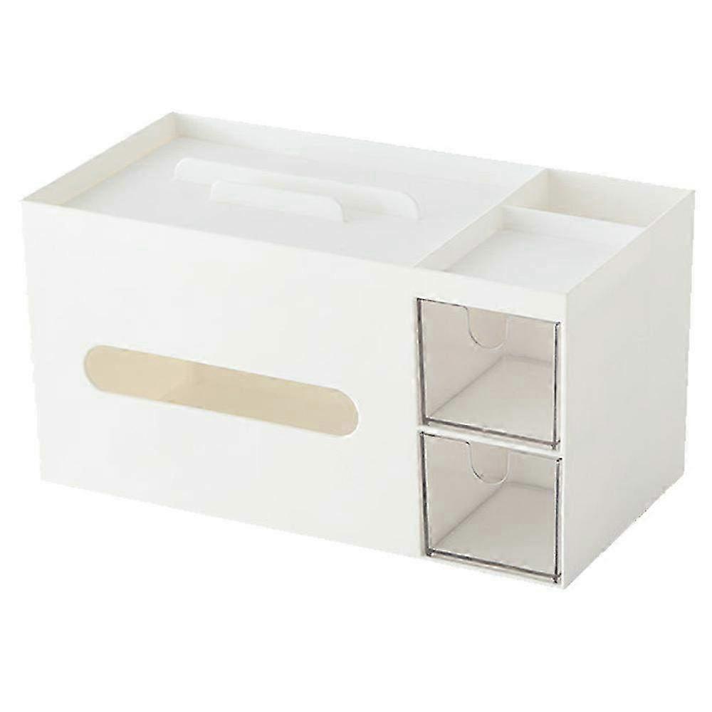 Desk Organizer & Tissue Box Holder - Stylish Office Desktop Organizer for Accessories, Supplies & Desktop Clutter Management