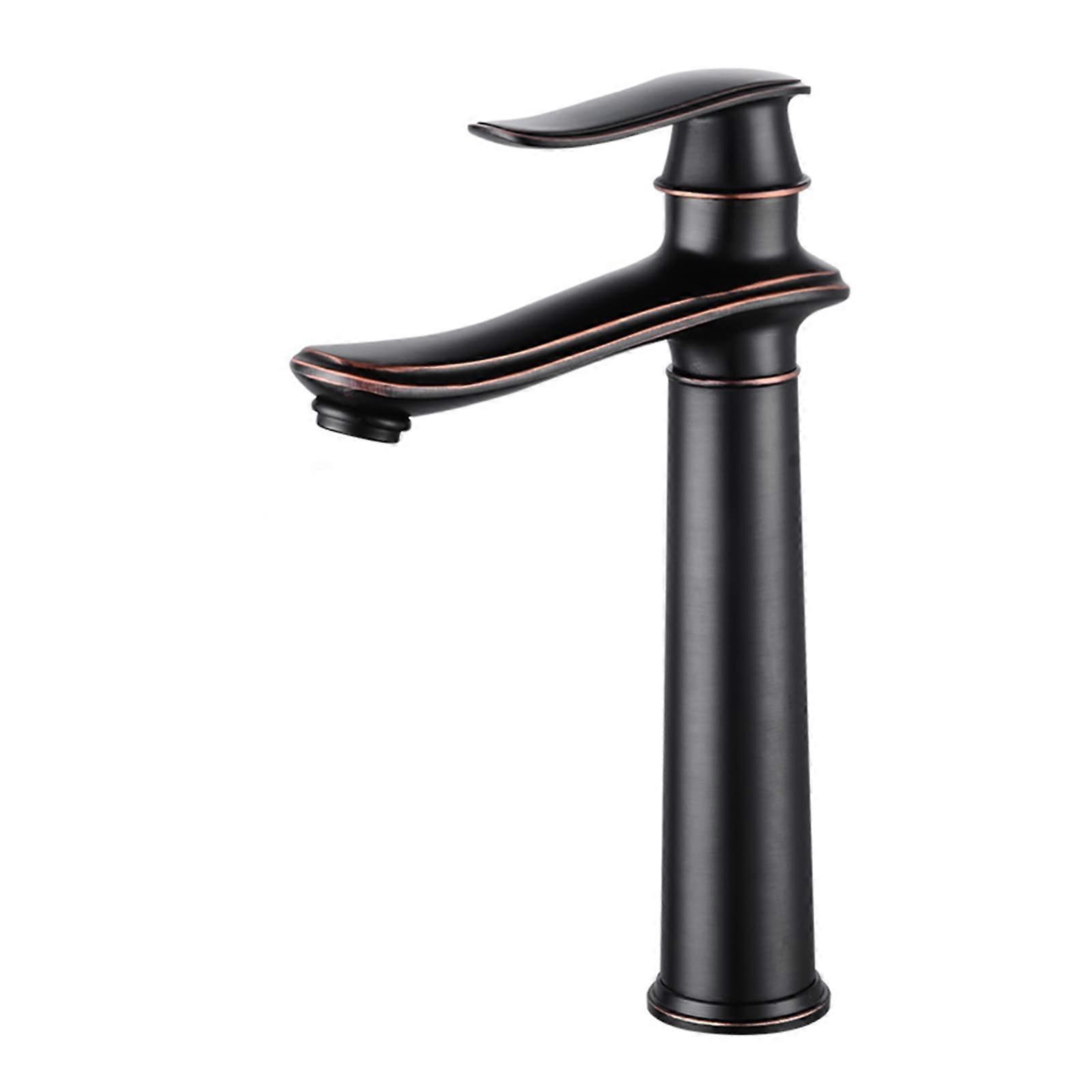 Gold Wash Basin Faucet, Vintage Brass Bathroom Sink Tap, 1 Hole Compatible Gold and Black Finish, Durable Design