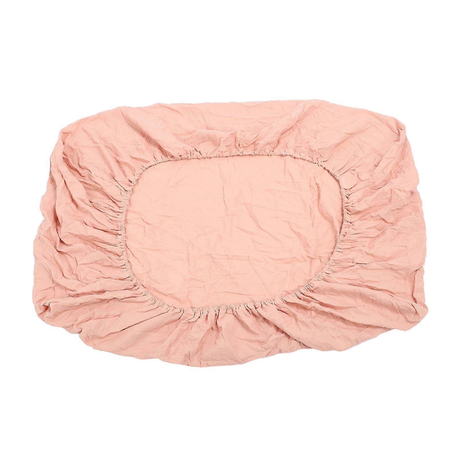 Fitted Crib Sheet Full Cotton Crinkle Fabric Soft Breathable Comfortable Crib Mattress Sheet for Crib Mattress Toddler Bed Mattress Pink