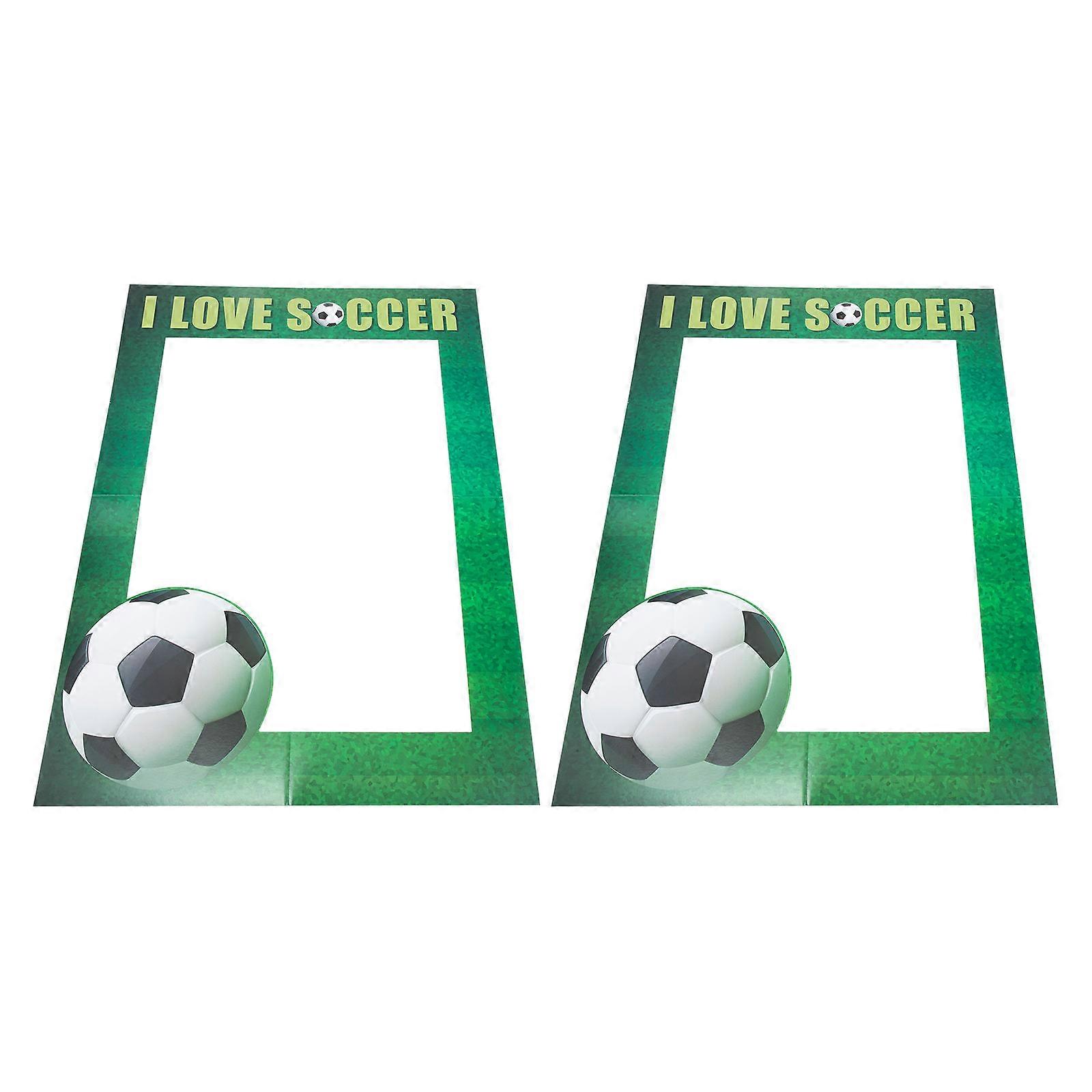 2pcs Soccer Theme Handheld Photo Frames for Football , Reusable Fun Props for Soccer Fans & Events, Wall Decoration