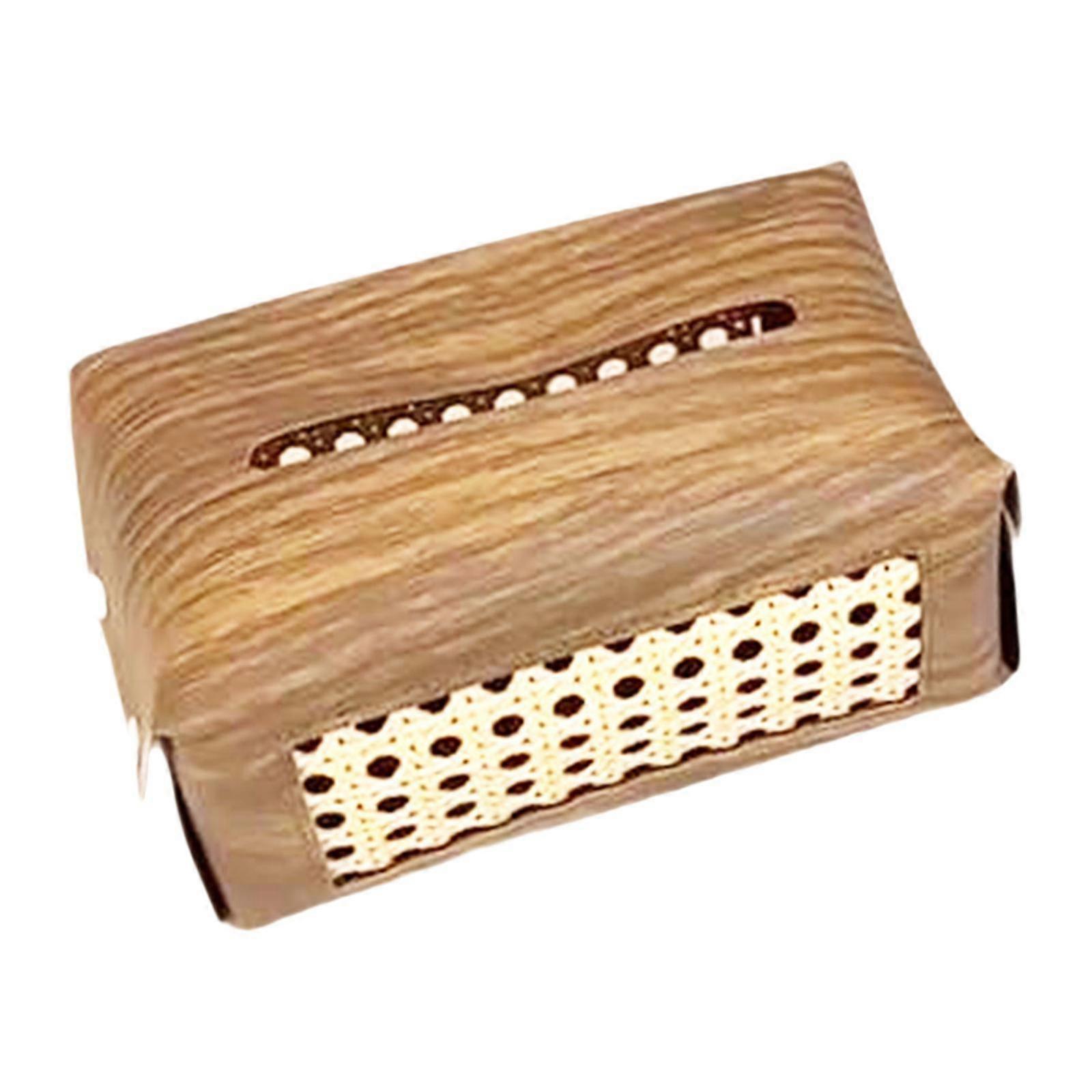 Rectangular Tissue Box Cover PU Leather Tissue Holder Stylish Facial Paper Case