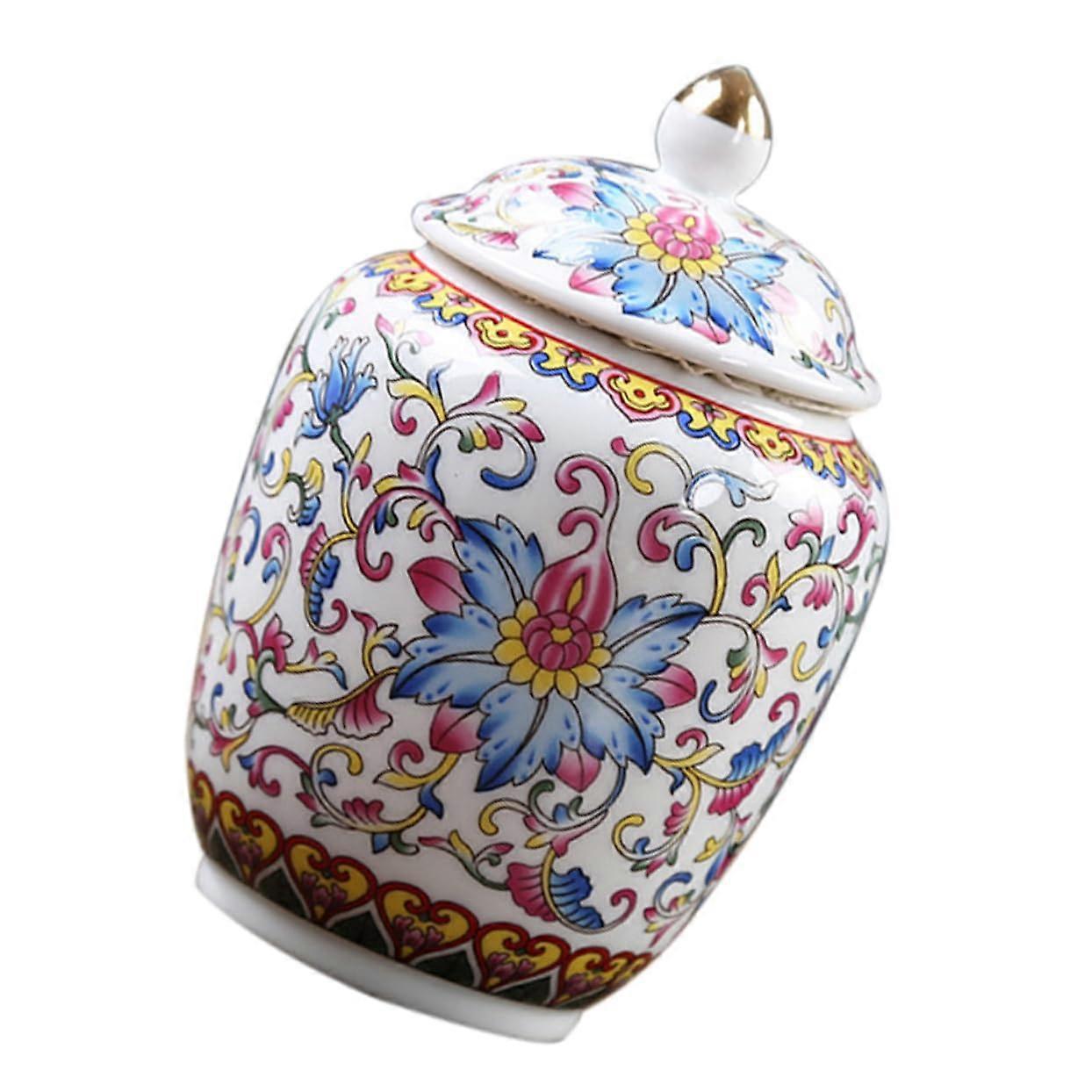 Ceramic Tea Tin Multifunctional Storage Jar Sealed Porcelain For Loose Tea Leaves Retro Kitchen Container