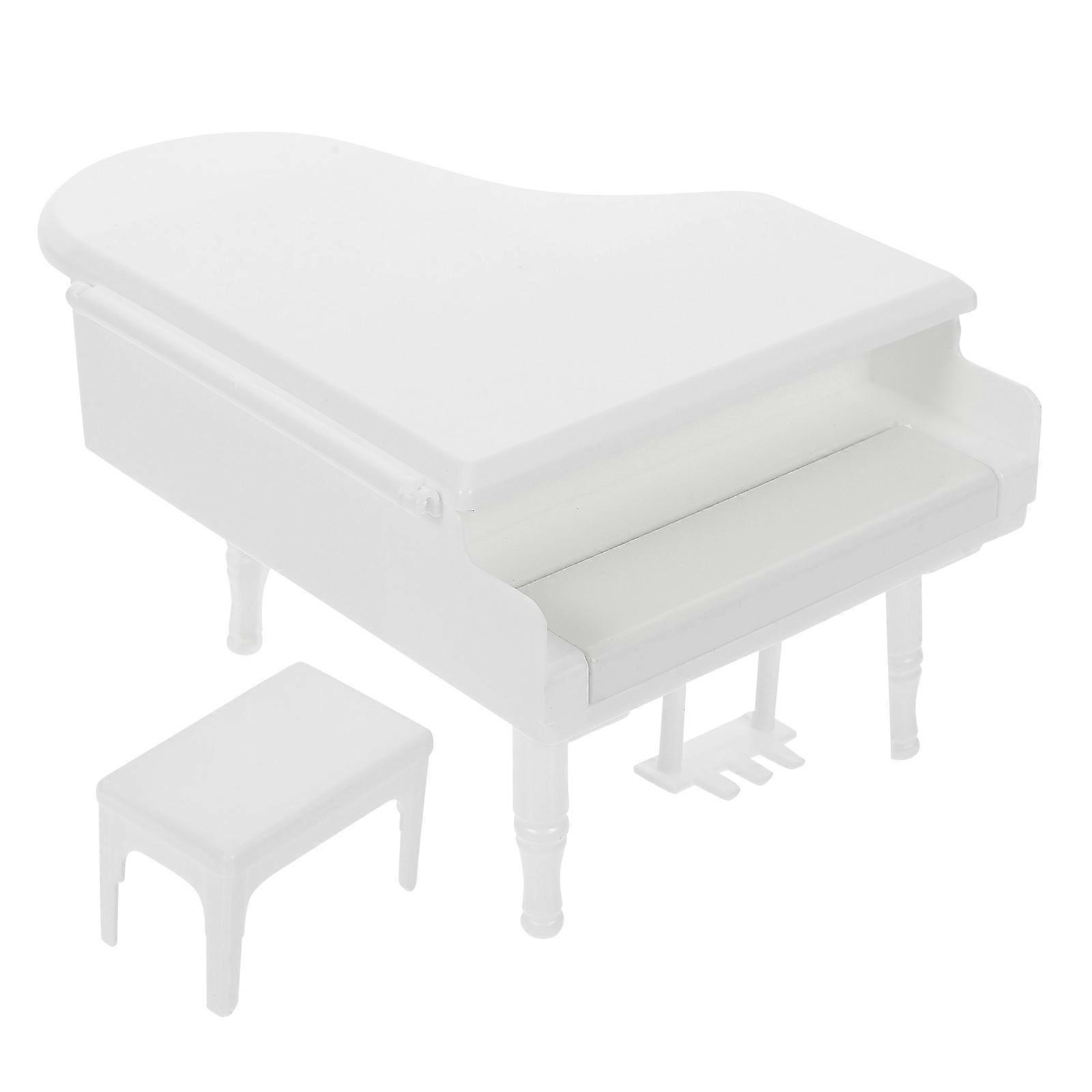 1 Set Miniature Piano with Stool Music Score for Doll House Decor