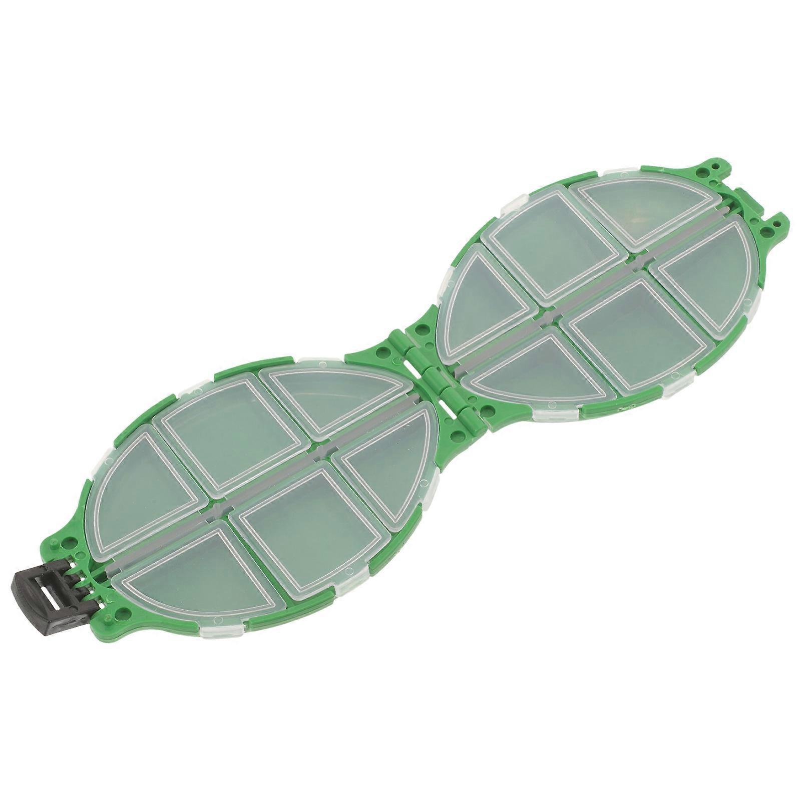 صندوق خطاف صيد مقاوم للماء مع مادة ABS لصيد الأسماك استخدام أخضر مقاس 12.5 × 8 × 4.5 سم