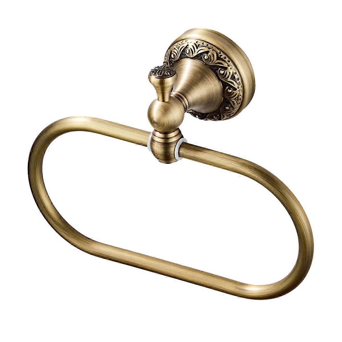 Environmentally Rust-proof Towel Rack Copper Hanging Rack Oval Shape Homeowners Storage 1Pcs