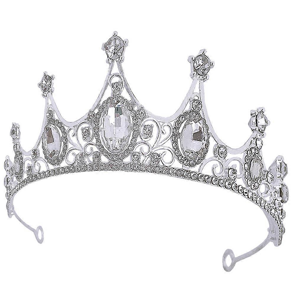 Wedding Bride Crown Rhinestone Tiara for Decor in Silver