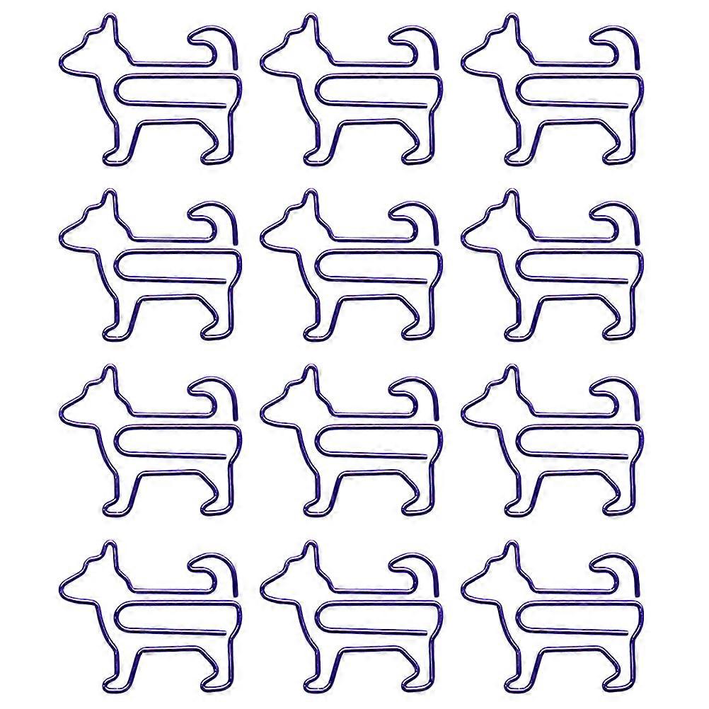 Creative Animals Paper Clips 12Pcs Dog Themed for Stationery and Desk Accessories in Purple for Document Organization