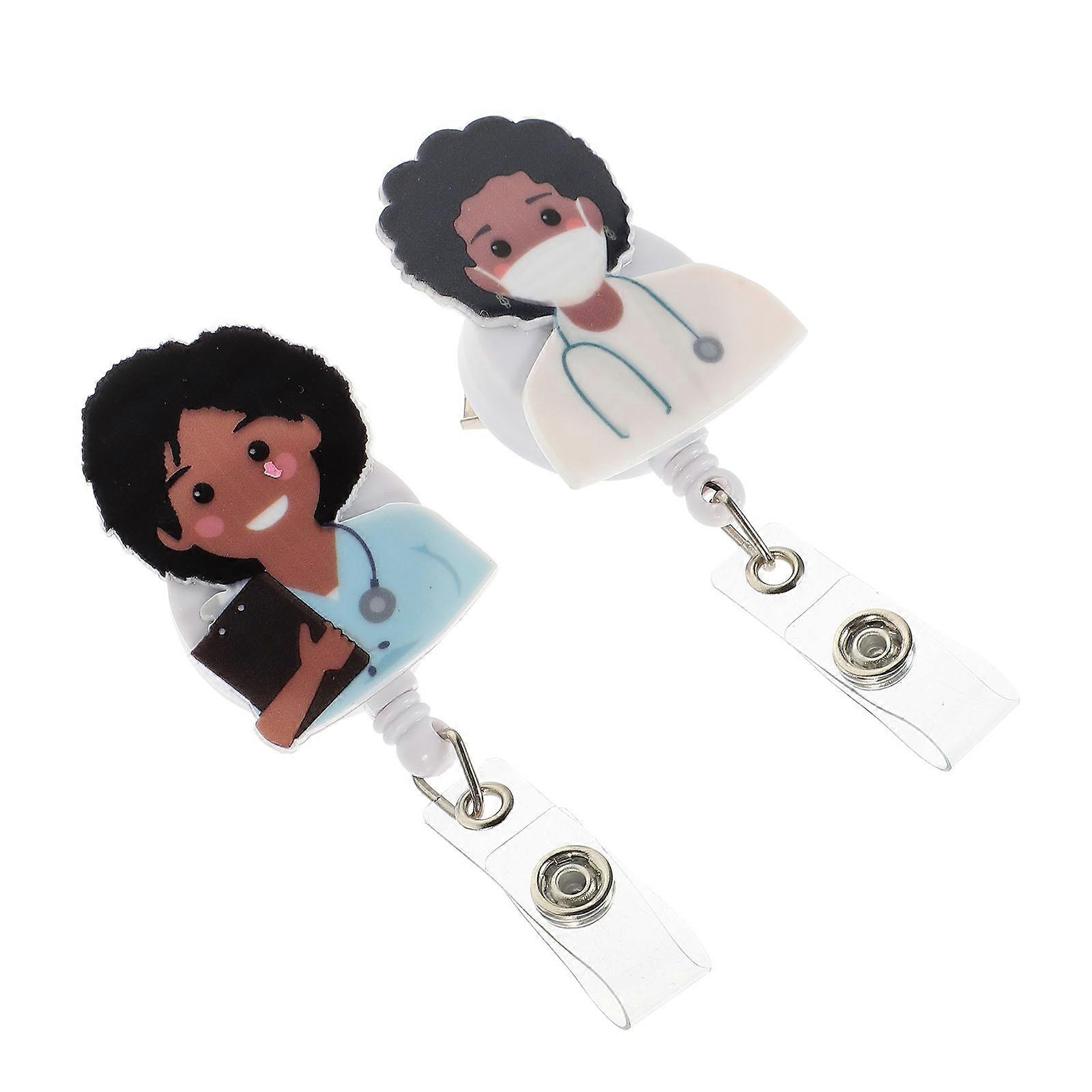 Blue Acrylic Clip for Outdoor Use Easy to Buckle Name Tag Holder 2Pcs