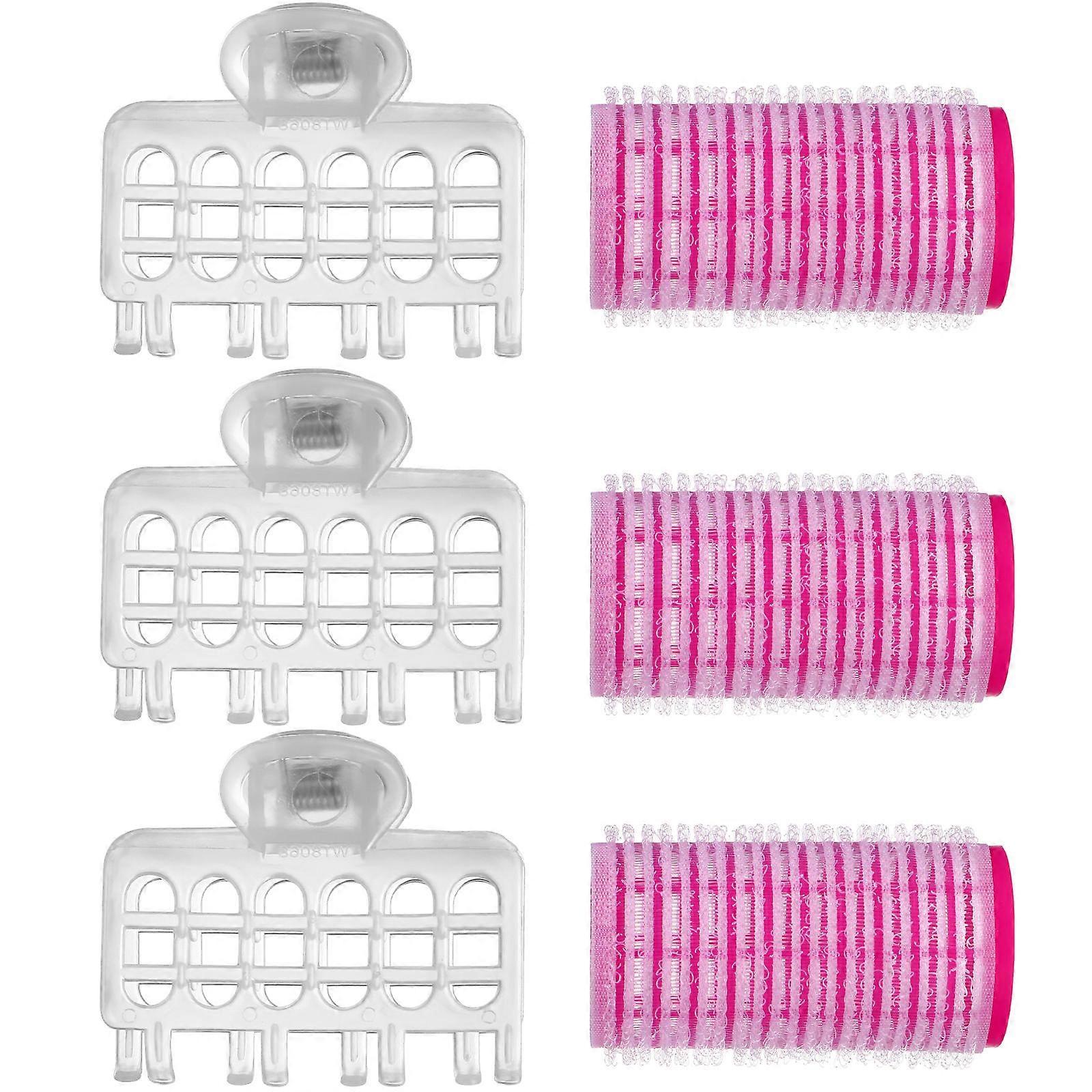 Hair Curlers 3Pcs Self Grip Plastic Rollers Designed For Salon Use Durable Multi Color Hair Tools