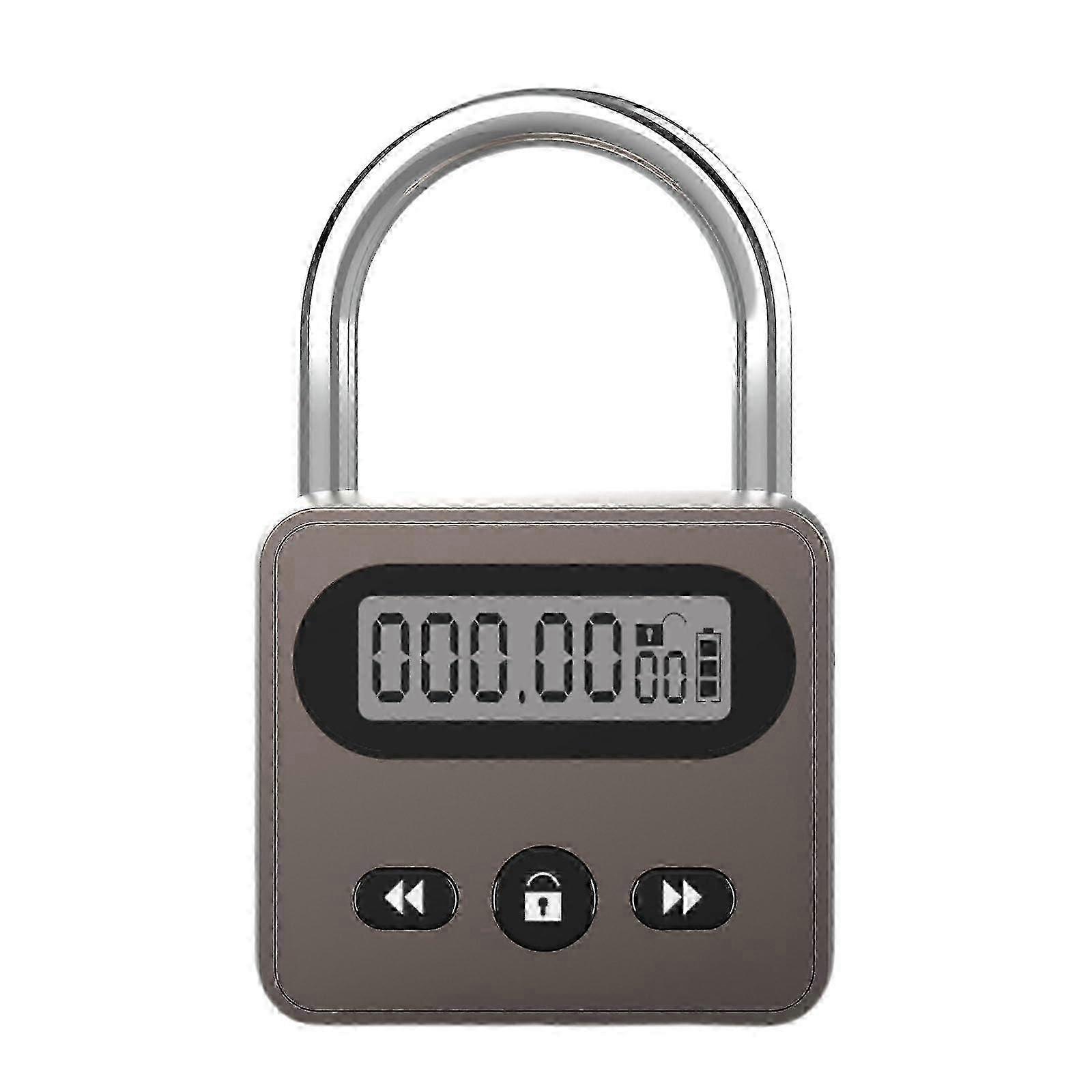 2025 Metal Timer Lock Stainless Steel Multi-Function Intelligent Padlock Backlit Display 999 Hours