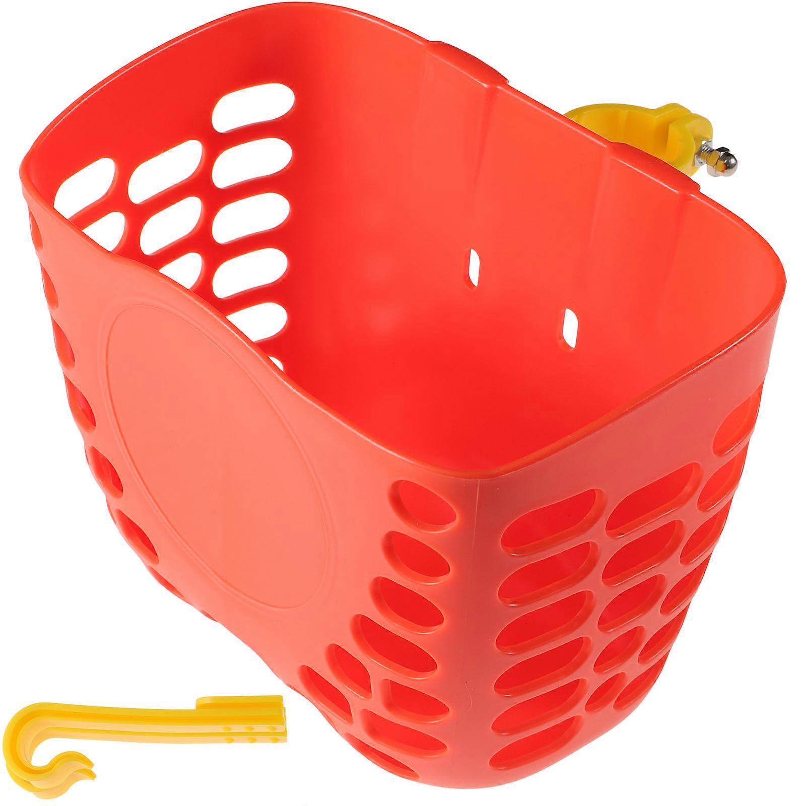 Bike Front Rack Basket 1 Set For Children Daily Use Cute Secure Orange