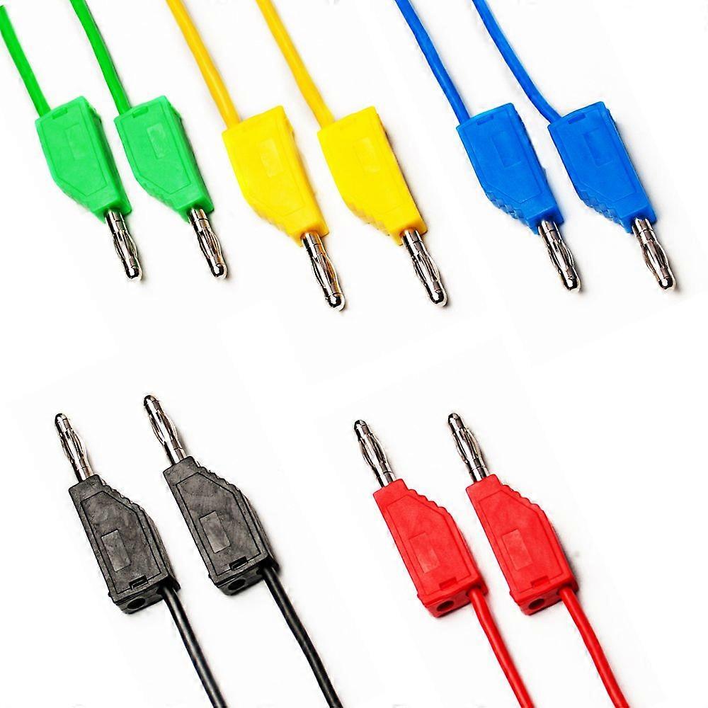 Test Lead Cable, 1 m, Pure Copper, 4 mm Banana Plug, Laboratory Use, Multicolor Red Black Yellow Green Blue