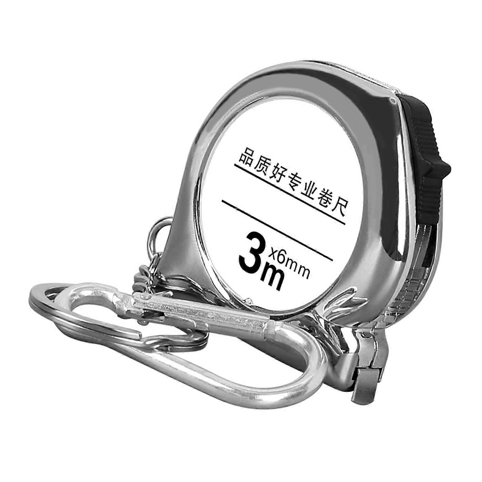 Steel tape measure key ring 3 meters portable mini measuring tool with carbon steel, lightweight ABS for climbing buckle