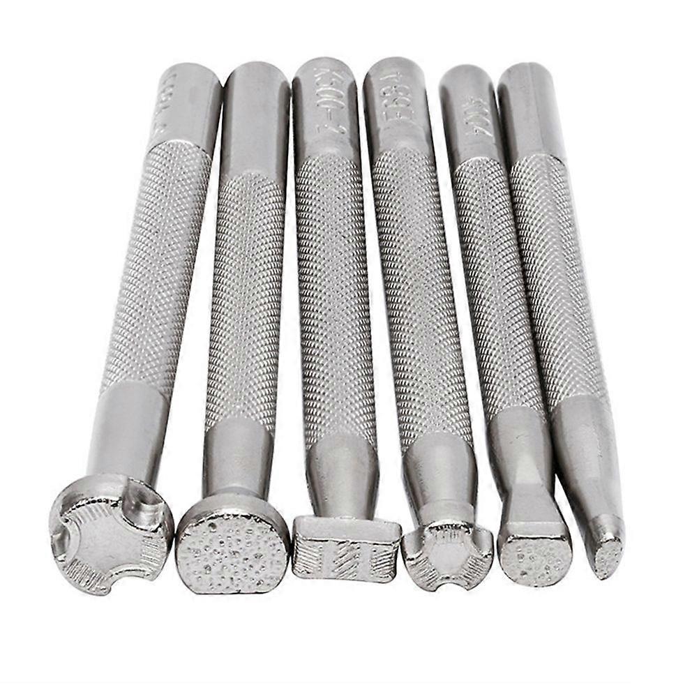 6pcs lær håndverk stempling verktøy lær arbeidende sal gjør stempling sett