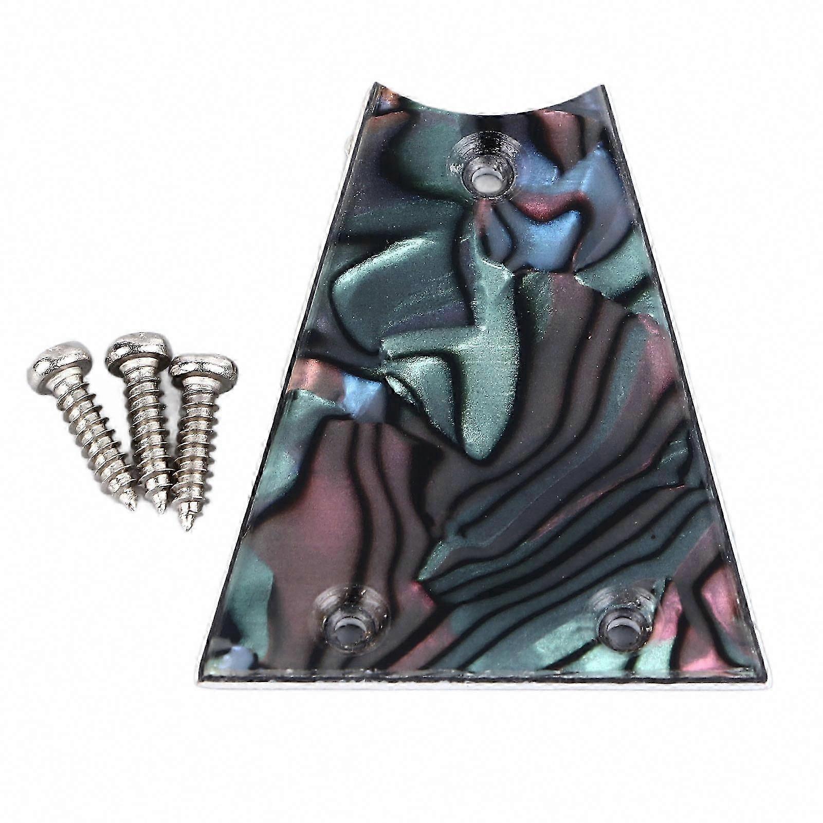 Guitar Truss Rod Cover 3-Hole Triangular Abalone Shell Design Plastic Replacement Plate GR40