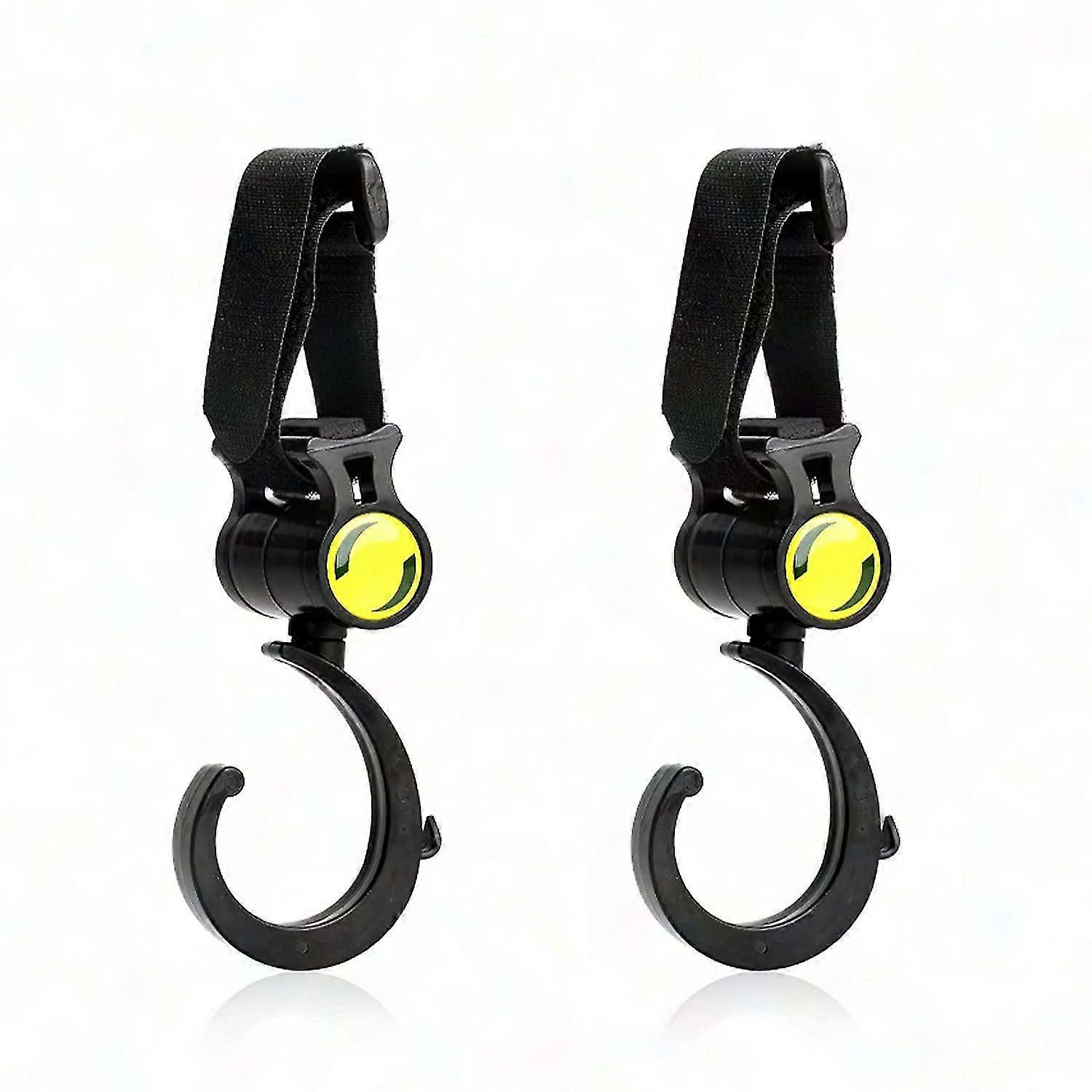 2 Pcs Stroller Hooks - Diaper Bag & Grocery Hooks for Jogging & Walking