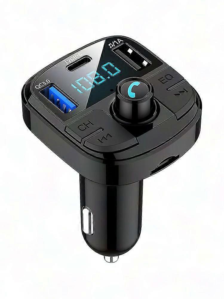 Wireless Bluetooth FM Transmitter for Car, QC3.0 Fast Charging, Hands-Free Calling, MP3 Player Support, USB/TF Card Slot with LED Lights