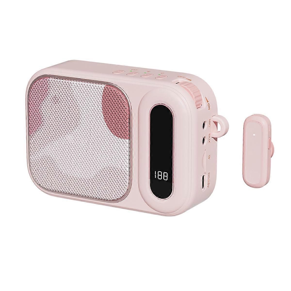 Lavalier Amplifier High Sound Quality Charging Microphone Pink