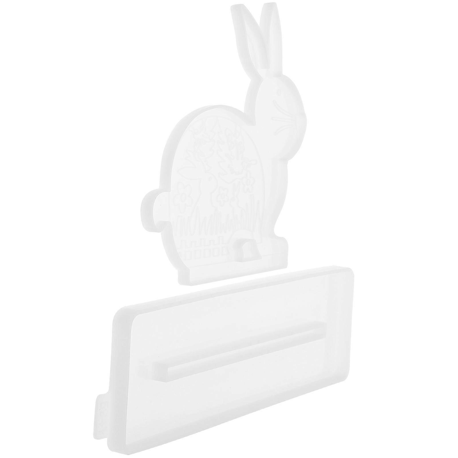silikone kanin skimmel kanin form desktop ornament hvid holdbar konstruktion til diy håndværk projekt 1 sæt