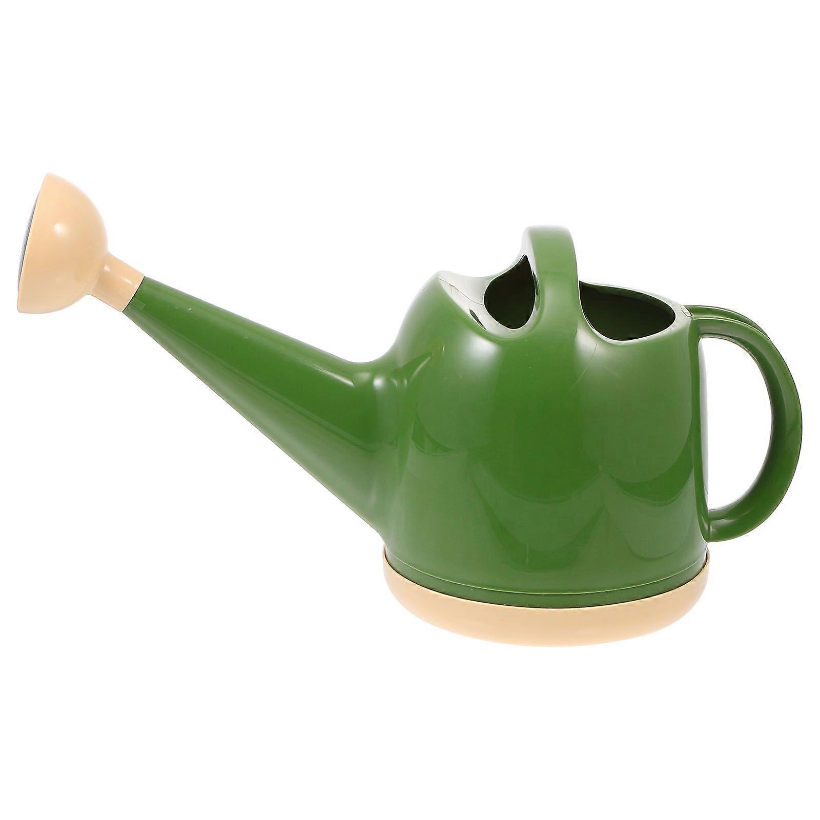 Green Plastic Watering Can Large Capacity Gardening Tool Pot Shape Used for Watering 1Pc