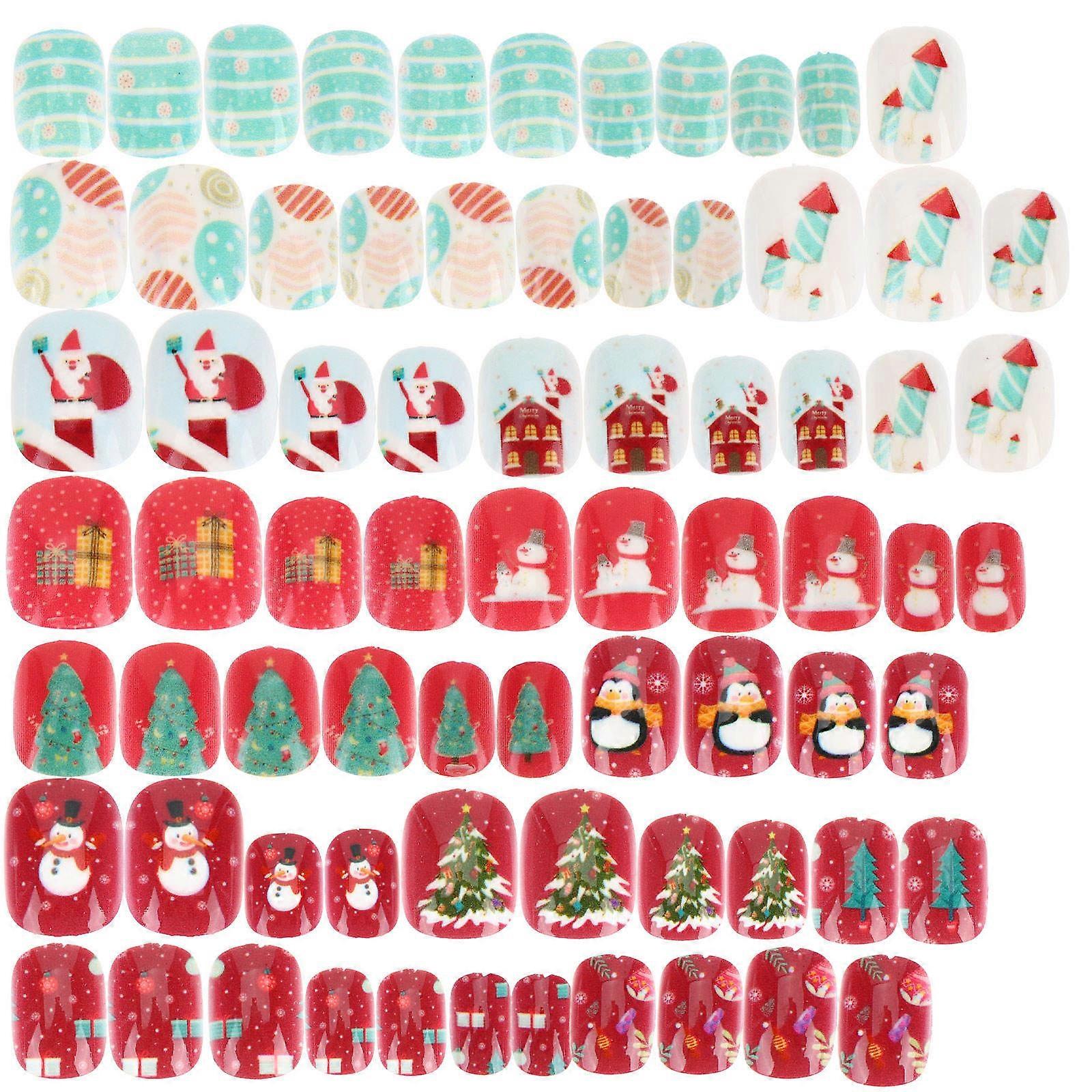 Fake Nails Christmas Nails Plastic Multi Protective 3sets