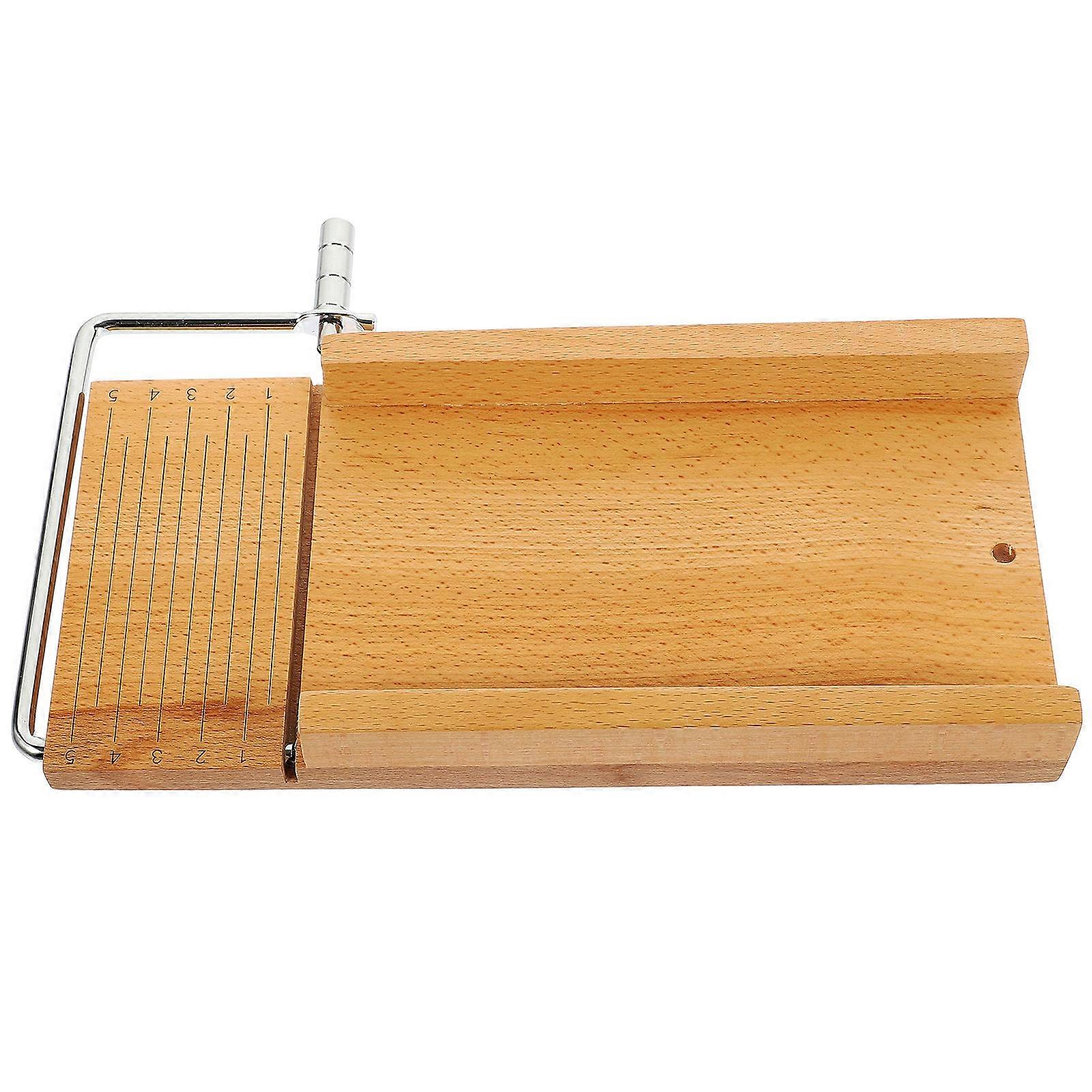 Cheese Slicing Tool Manual Cheese Home Use Stainless Steel and Wood for Cutting 1Set