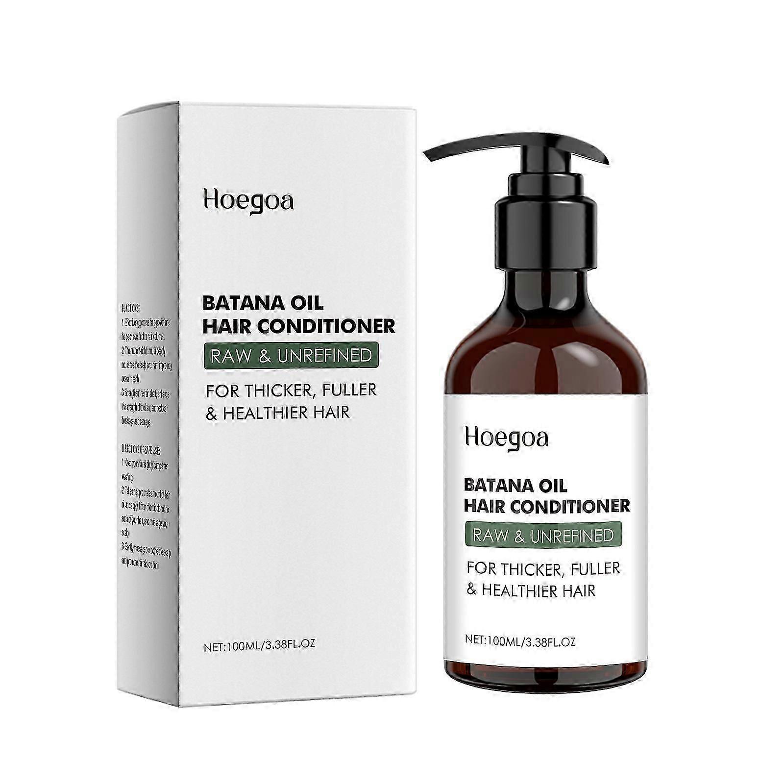 L’après-shampooing à l’huile Hoegoa Batana répare les cheveux secs, améliore les frisottis, hydrate et lisse les cheveux