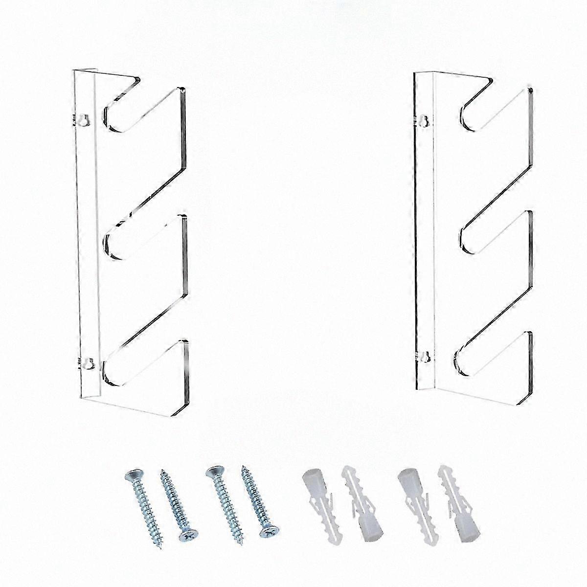 Acrylic Wall Mount Skateboard Display Stand for Indoor Use Fixed Floating Storage Rack Pair