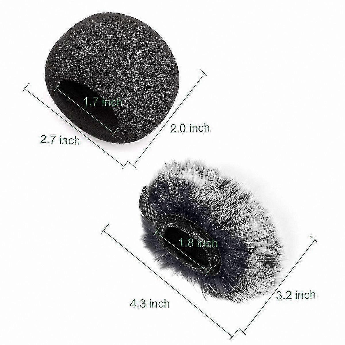 2-Pack Foam Windscreen for Portable Recorders - Universal Microphone Cover Accessory