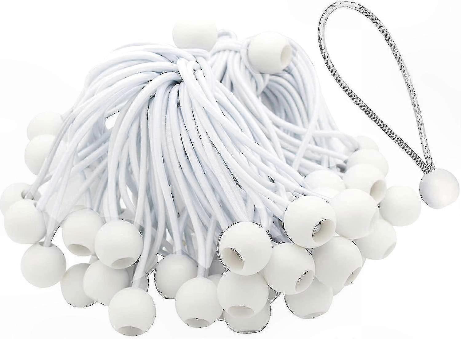 50-Pack Durable Elastic Cords with Hooks for Outdoor Gear, Tents, Tarps, and Banners - Reliable Fastening Solution
