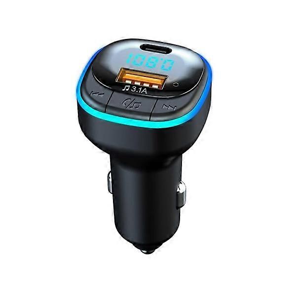 Bluetooth 5.0 Car FM Transmitter Handsfree Call Built-in Overcurrent Protection 5V/3.1A Fast Charger Black