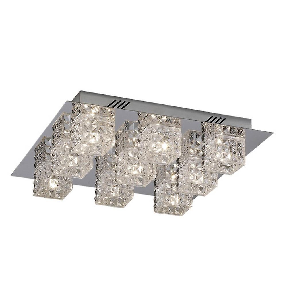 Linea Verdace Bourbon Glass Shade Cluster Ceiling Light Chrome