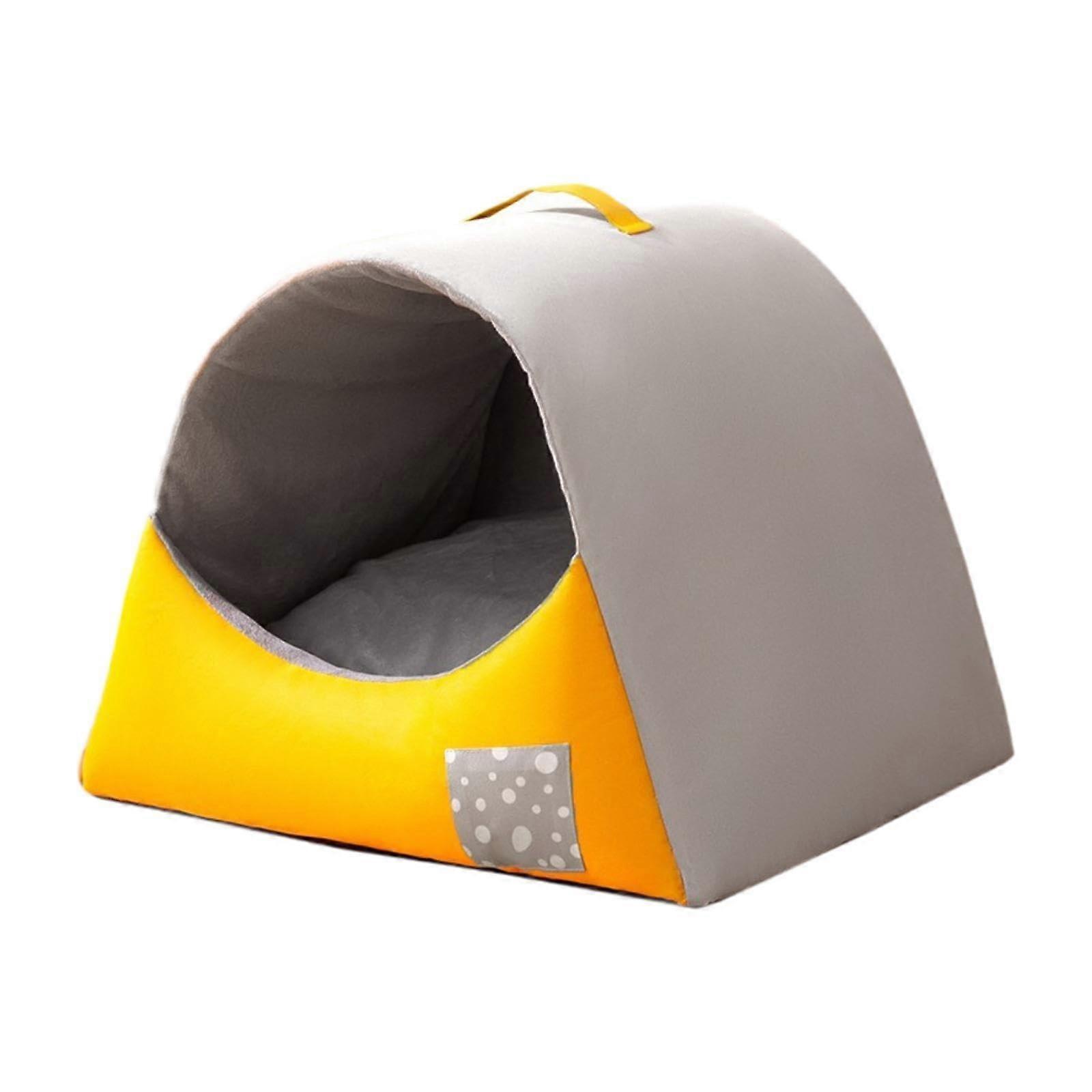 SelfWarming Pet House For Cats And Dogs With Cushion, Soft Plush Cat Den, Indoor Floor Nest Tent