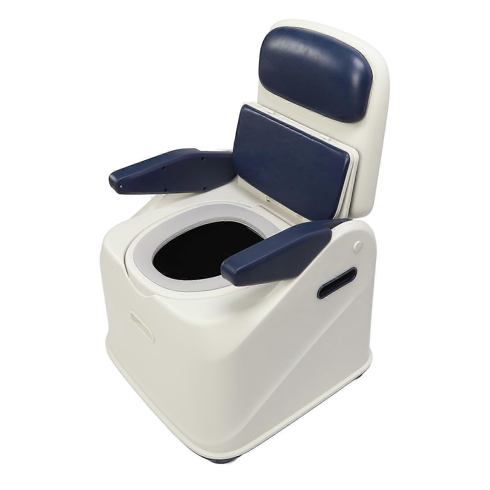 Portable Toilet Chair with Rotating Handrail 59x59x88cm Blue