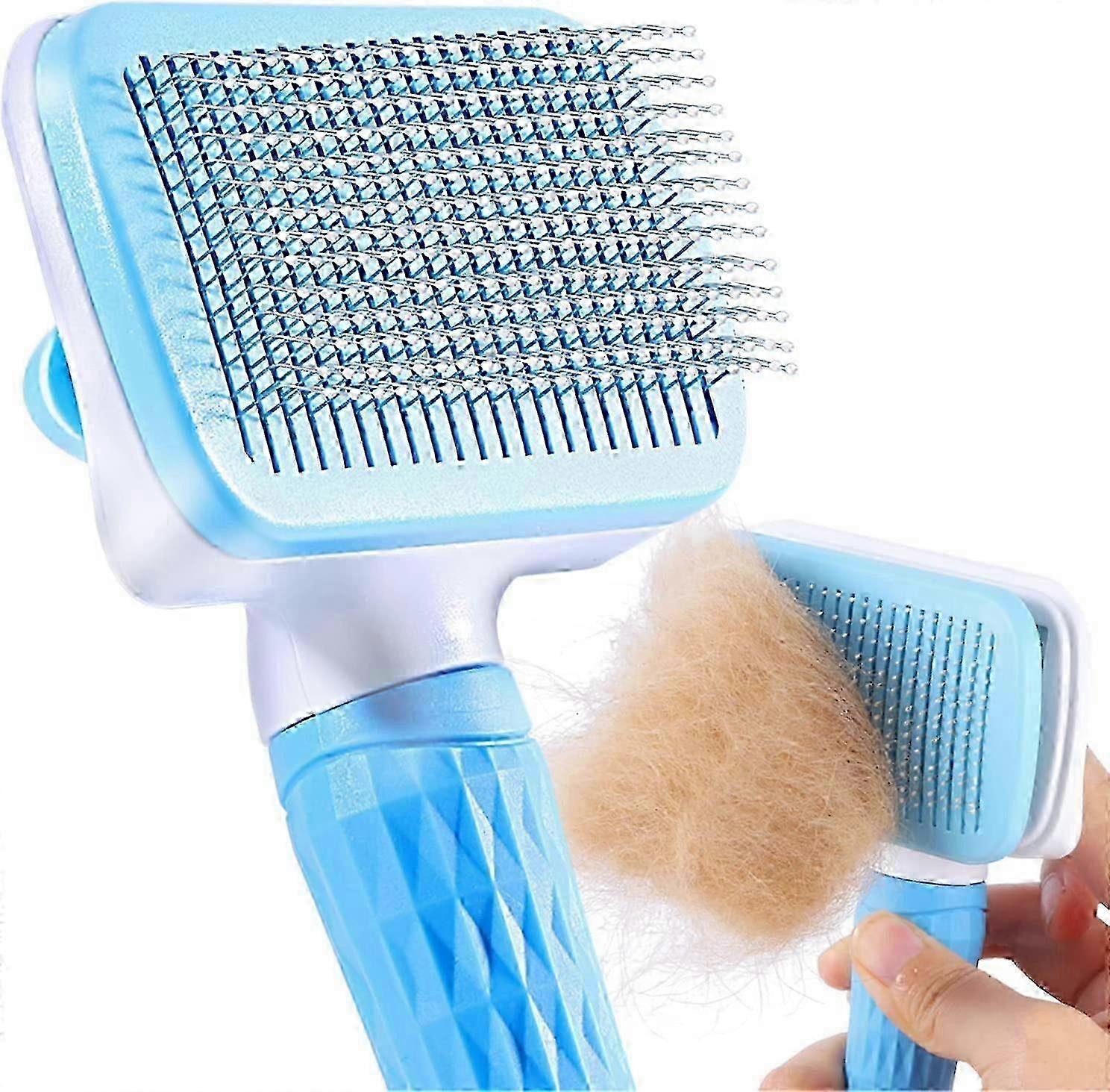 2025 Dog Comb Brush, Pet Grooming Brush - Blue