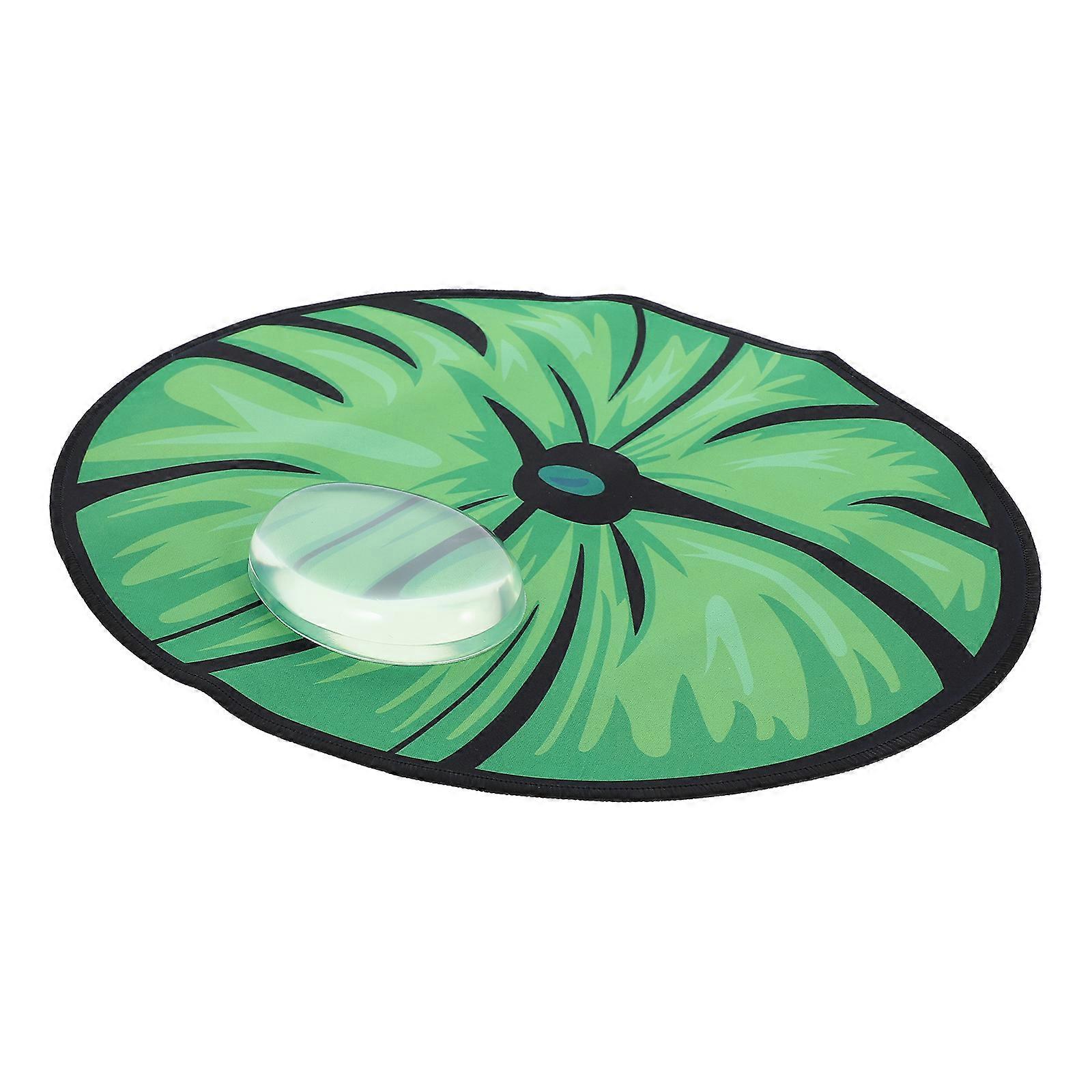 Green Lotus Leaf Mouse Pad with Wrist Support for Computer Use Cloth Material Ideal for Home Office
