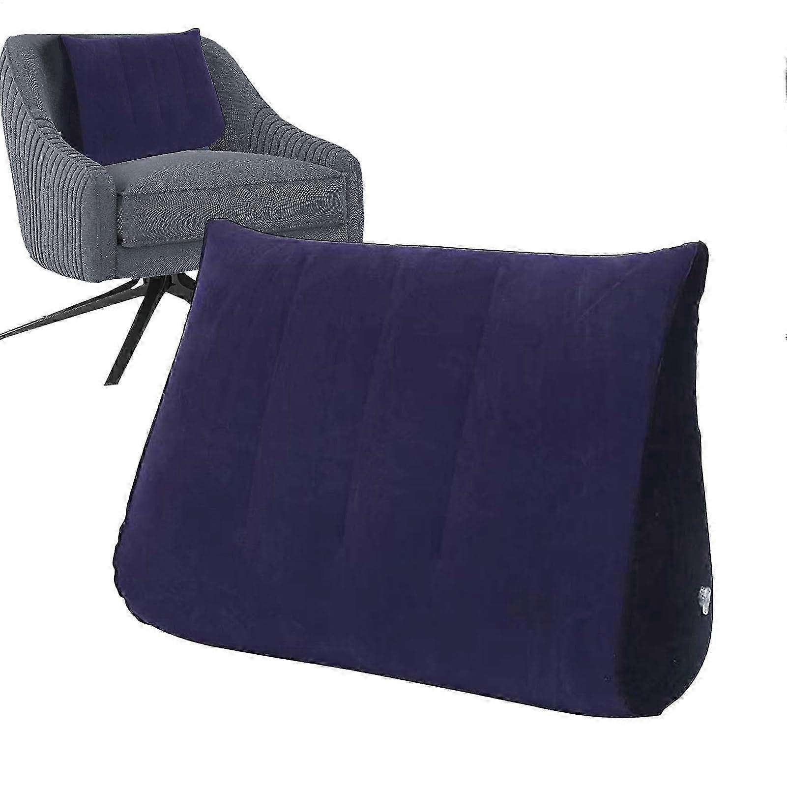 Travel Wedge Pillow for Sleeping Inflatable Pillow for Sleeping Ergonomic Soft Support for Sleeping Position, Travel, Hospital, and Care Dark Blue