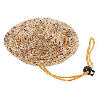 Huisdier Sombrero Strohoed Verstelbare Hawaii Tuin Zonneemmer voor Kleine Honden Puppy Katten Grootte