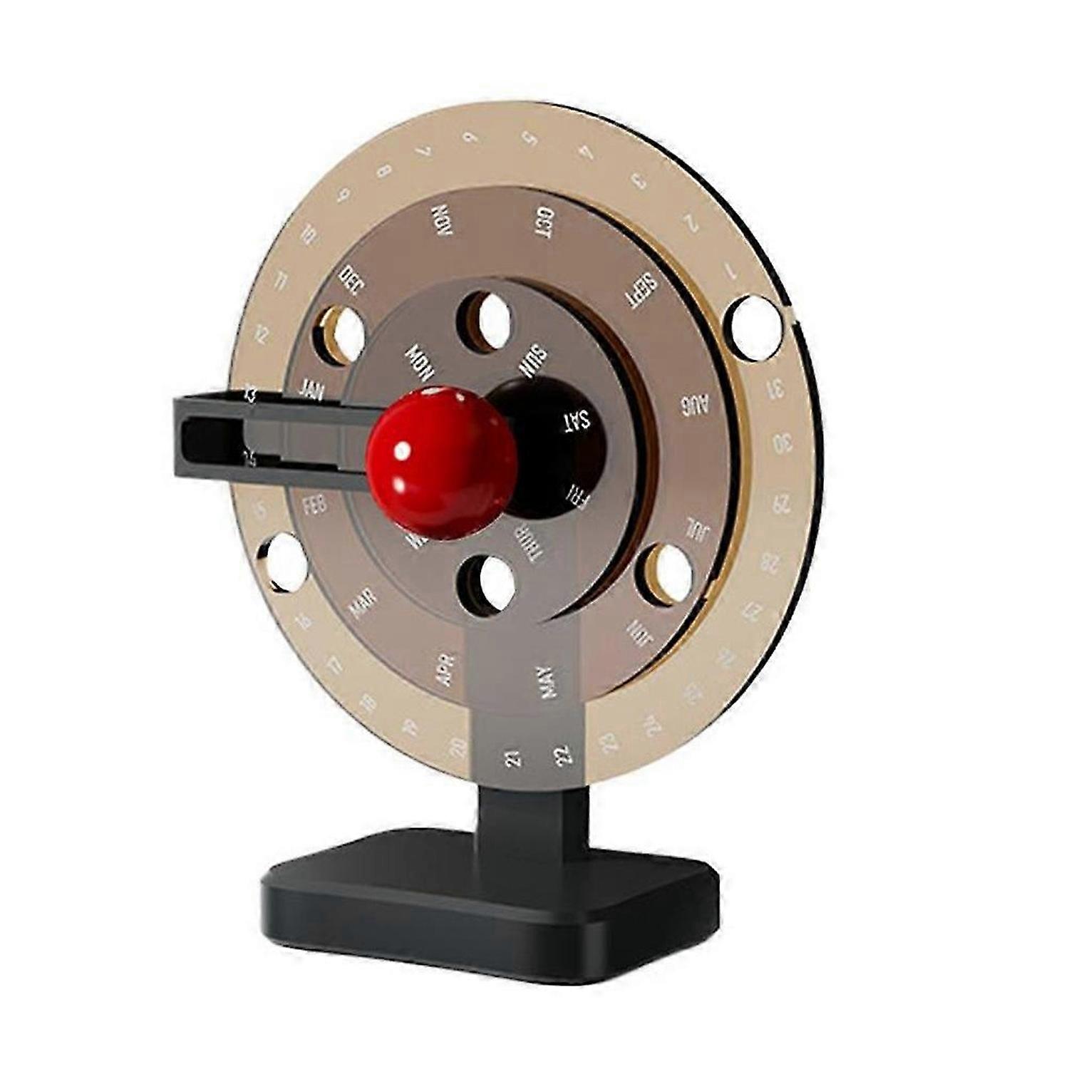 Calendar Acrylic Disc Decor Tabletop Calendar Novelty Simple Manual Rotating Calendar Desktop Decora