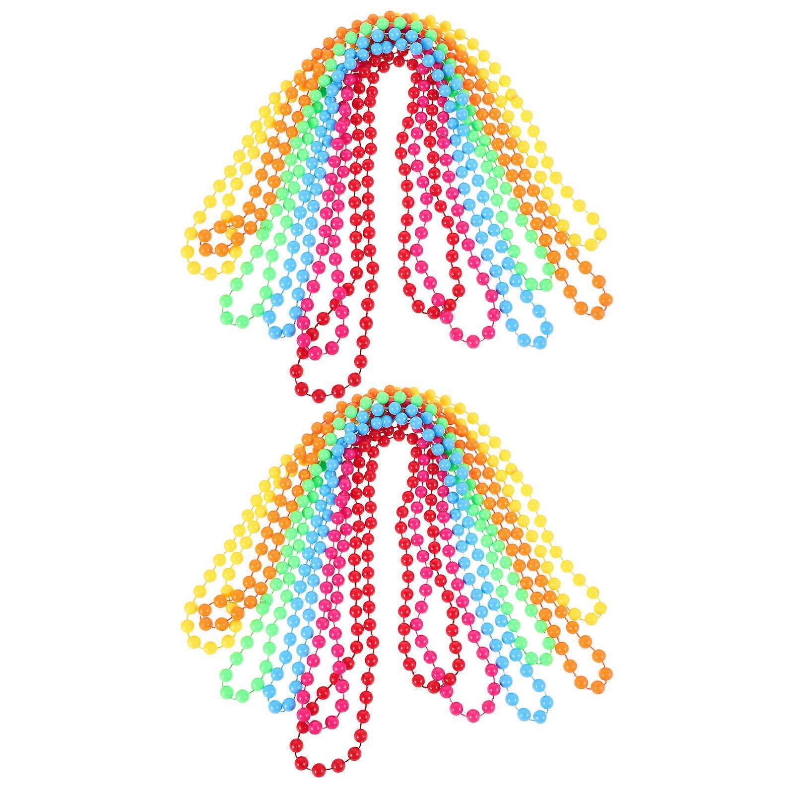 60Pcs Plastic Beaded Necklace for Neck Decoration in Assorted Colors