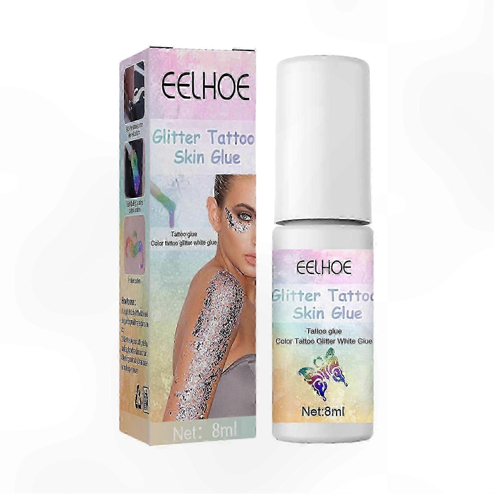 8ML Cosmetic Adhesive with Glitter for Face, Body Art, and Temporary Tattoos