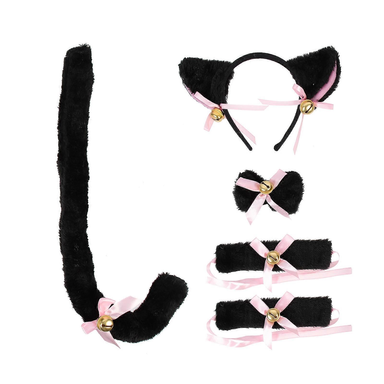 Faux Animal Ear Hairband with Tail for 3Sets Party Use