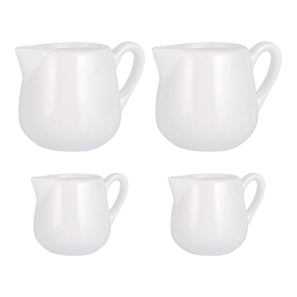 Milk Container Ceramic Sauce Holder for Cafe White Suitable for Restaurant 4Pcs
